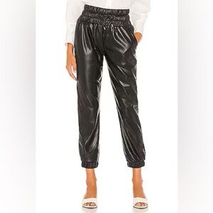 NWOT Joie Wadley Vegan Faux Leather Pant Caviar Black Contemporary Casual Medium